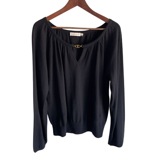 Tory Burch 100% cashmere gold key hole sweater XL - Picture 3 of 10